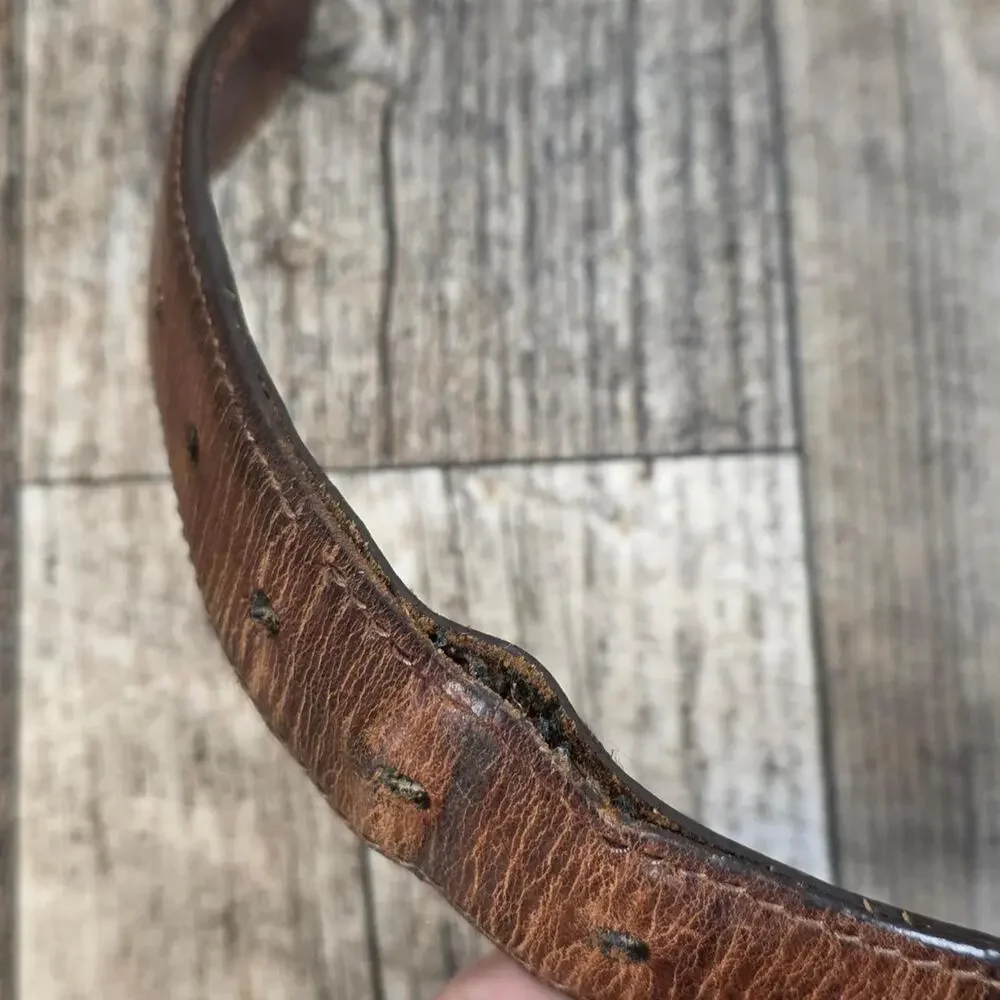 Vintage Columbia Woven Leather Belt Brown Southwestern Boho Western Size 40